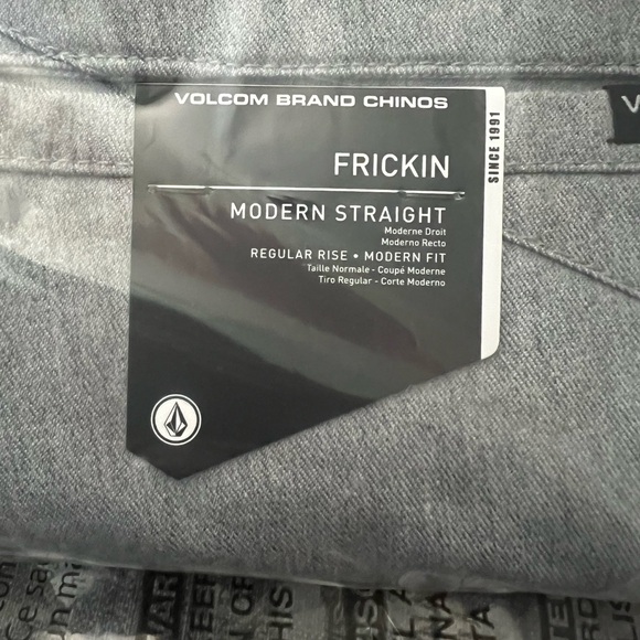NWT Volcom Frickin Modern Stretch Chino Short- Grey Size 32 - Picture 4 of 5